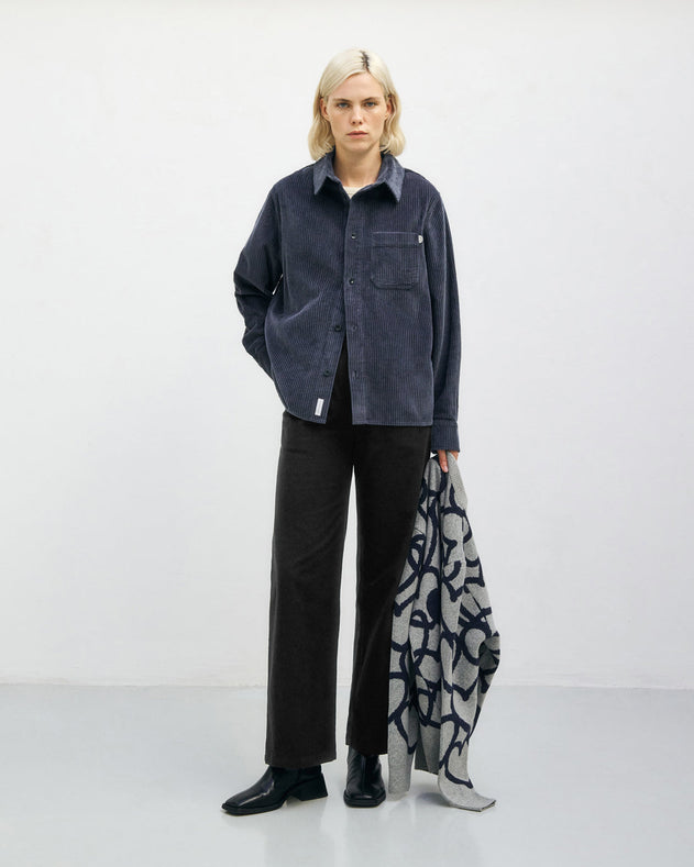 Cord Casual Shirt Stone Blue