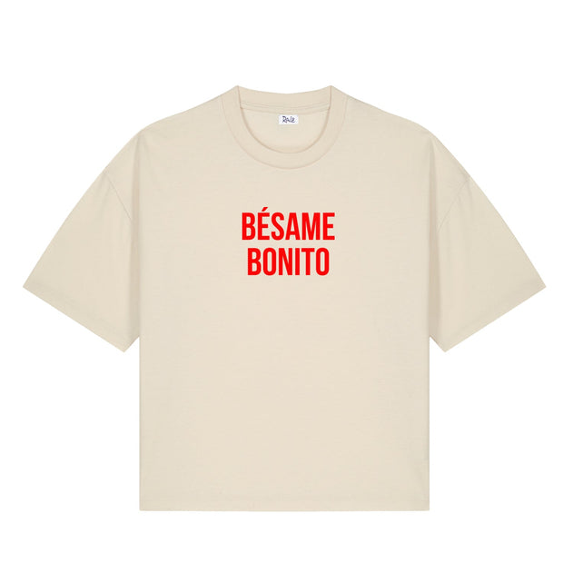Crop Besame Bonito T-Shirt Beige