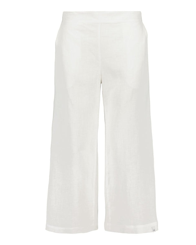 Culottes Linen Trousers Coconut Milk White - IVALO.COM