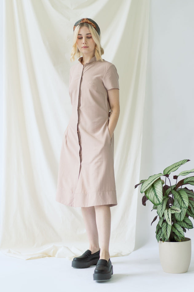 Melanie Dress Short Sleeves Rose