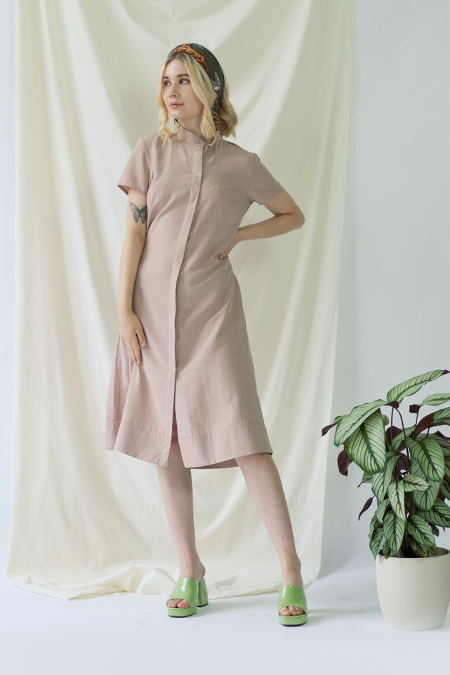 Melanie Dress Short Sleeves Rose