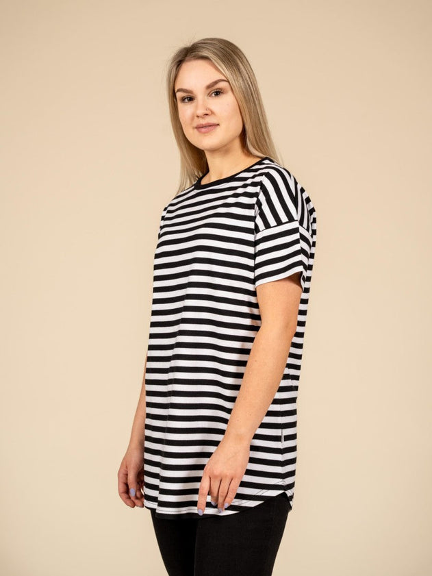 Muisto Long T-Shirt Black/White Stripe