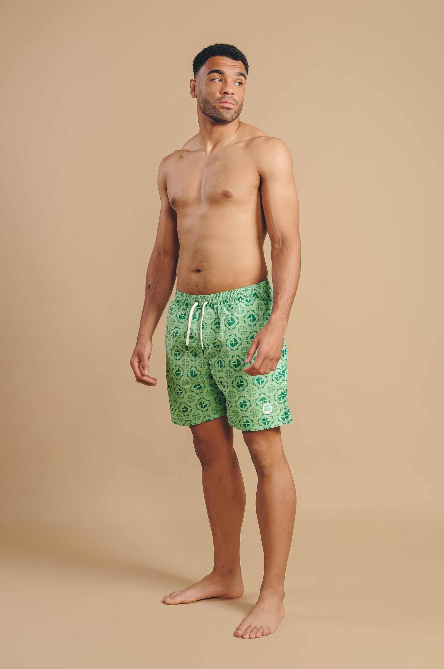 Men's Tiles Swim Shorts Aqua Green