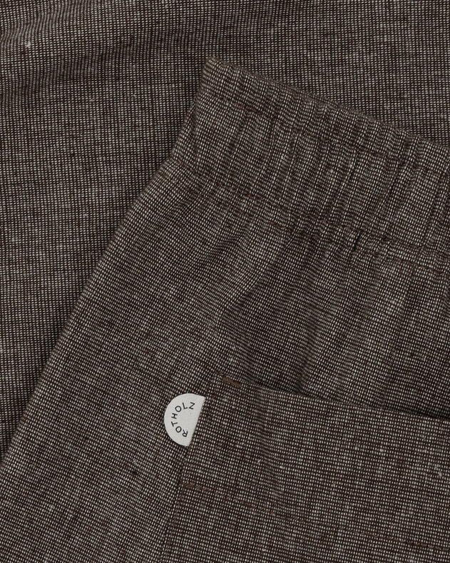 Pleated Wide Pants Canvas Brown