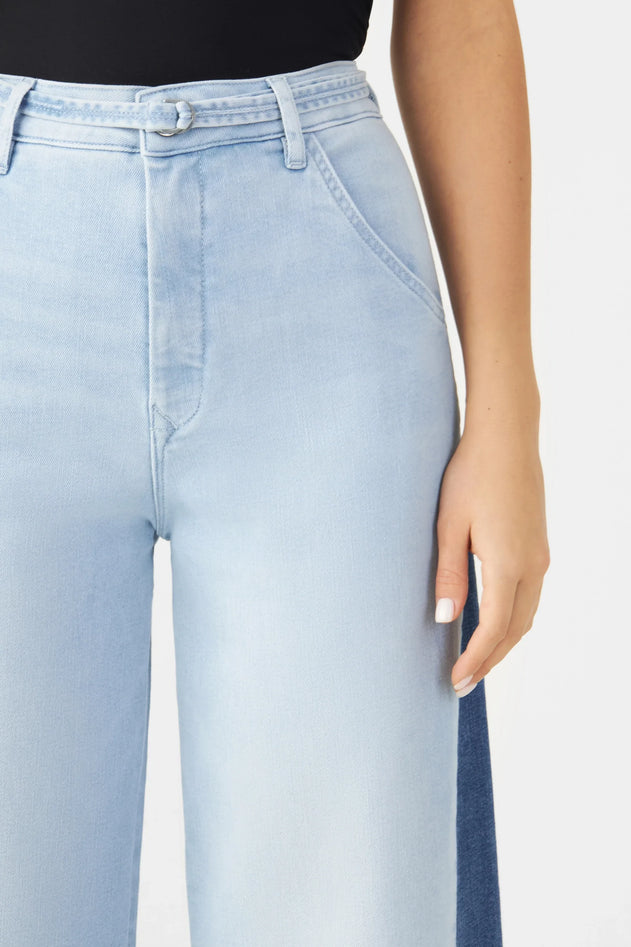 Blink Wide Cropped Jeans Two Tone
