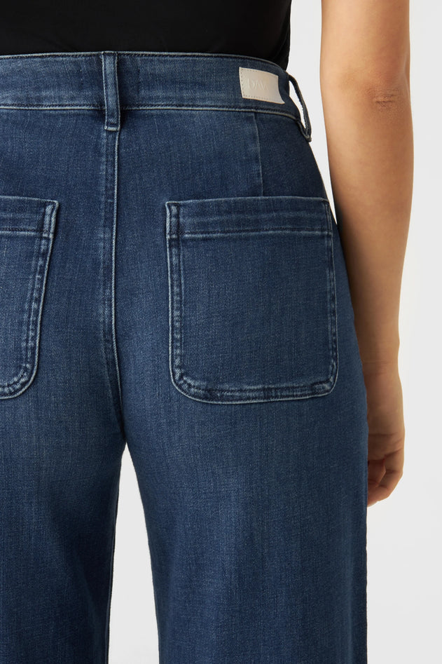 Dew Flared Worker Jeans Medium Blue