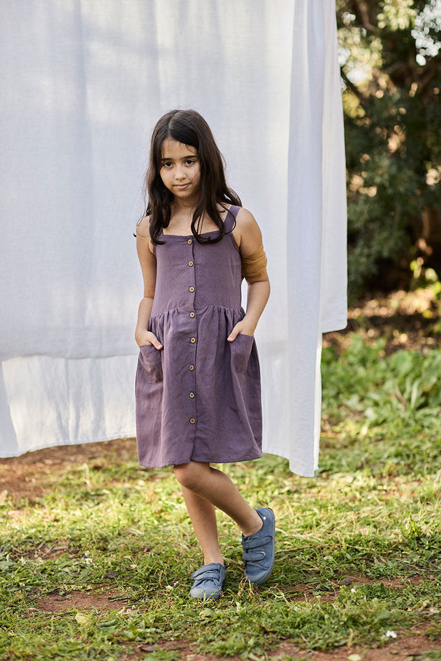 Kids' Cross Back Dress Purple