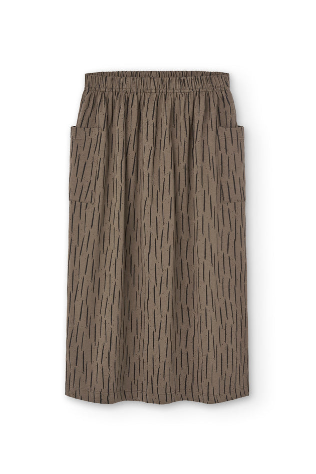 Kid's Hadiya Organic Cotton Midi Skirt Bark Brown