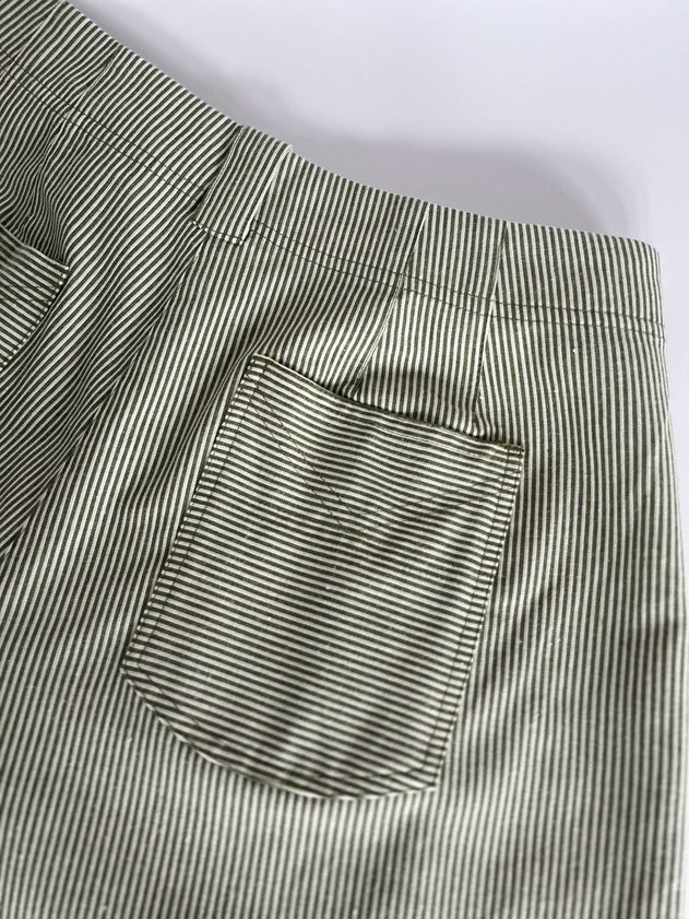 Lola Organic Cotton Trousers Green Stripe
