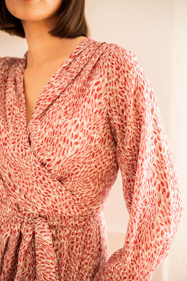 Laurel Silk Dress Burgundy