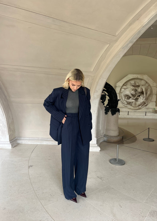 Jagger Tailored Trousers Navy Pinstripe