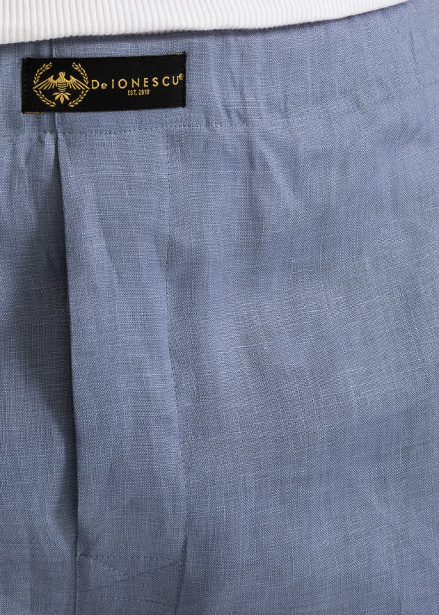 The Linen Boxer Shorts Dusty Blue