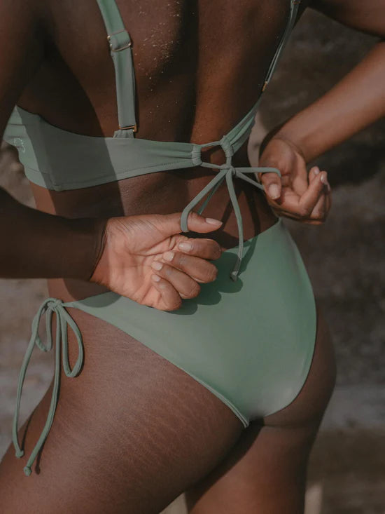 Istana Draped Bikini Top Army