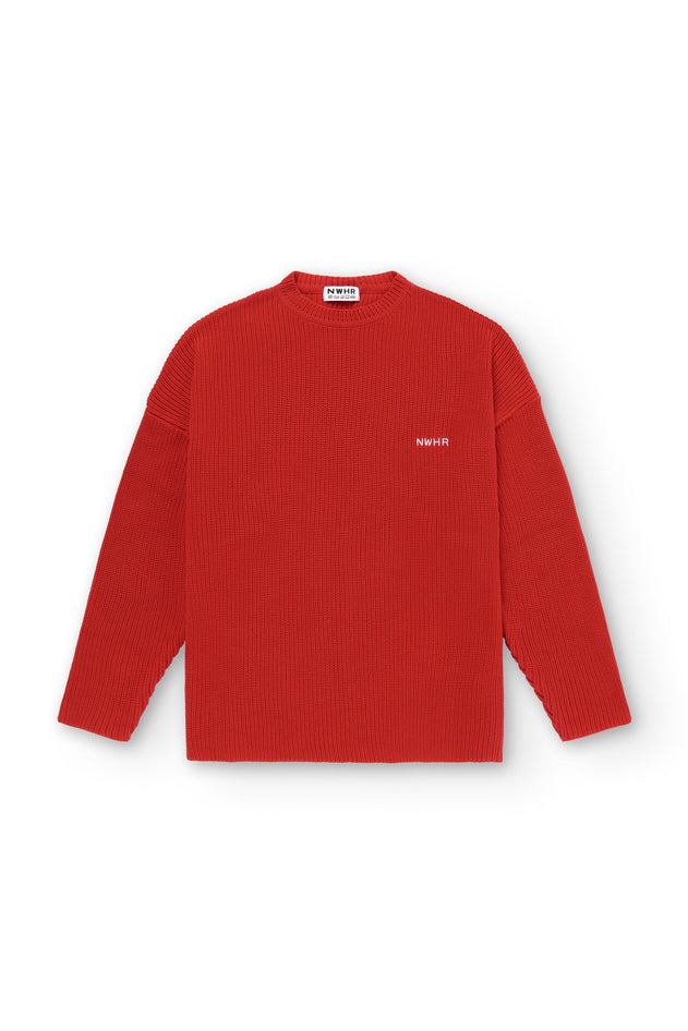 Boxy Knit Jersey Red