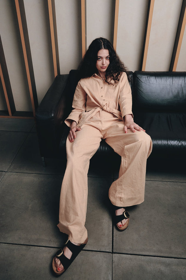Lion Linen/Organic Cotton Trousers Sand