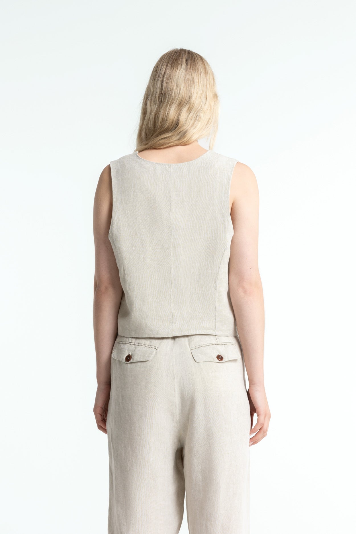 Lucia Linen Top Beige