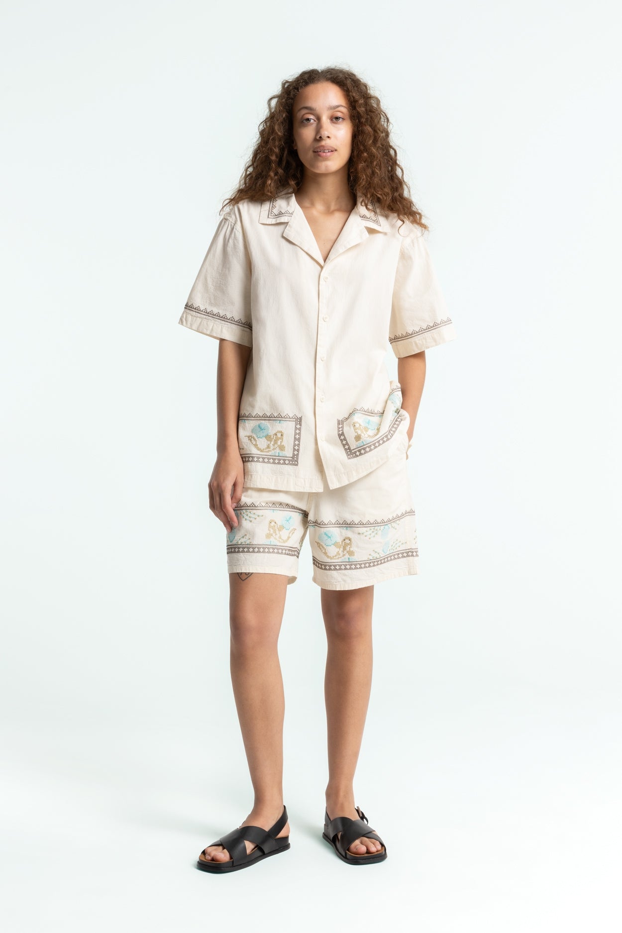 Arkin Button-Up Shirt Ecru