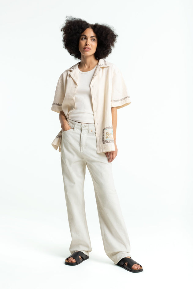 Arkin Button-Up Shirt Ecru