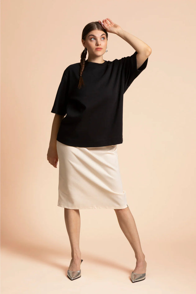 Comfy Pencil Skirt Ivory