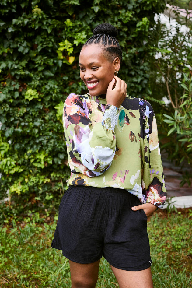 Puff Blouse Olive Anemone