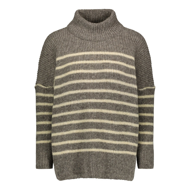 Katrine Turtleneck Striped Grey