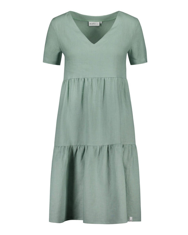 Linen Layer Dress Desert Sage Green - IVALO.COM