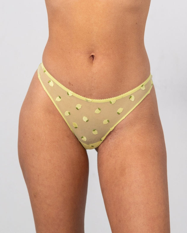 Mesh Bikini Briefs Light Yellow