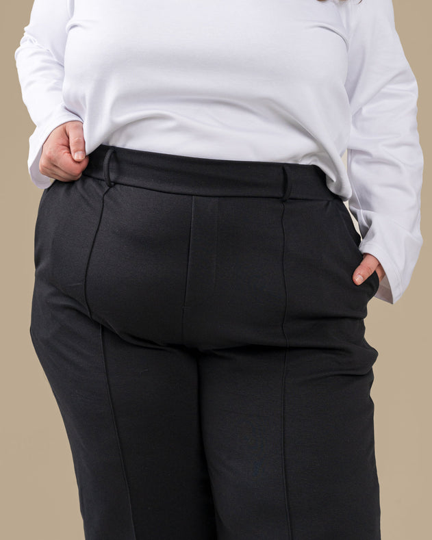 Wide Leg Pleated Pants Black