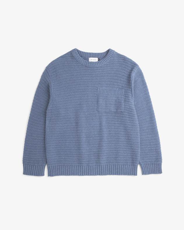 Unisex Loose Knit Sweatshirt Denim Blue