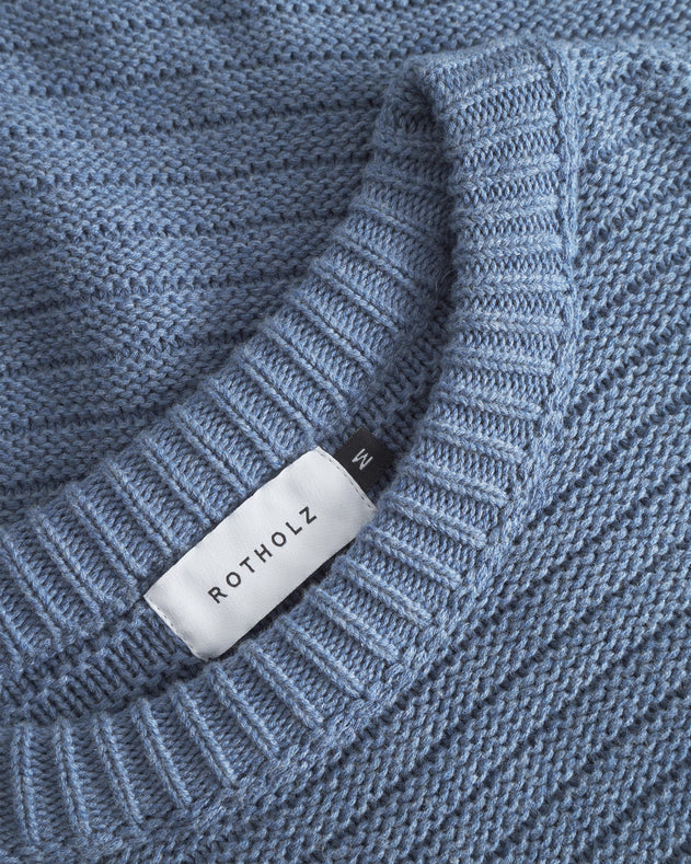 Unisex Loose Knit Sweatshirt Denim Blue