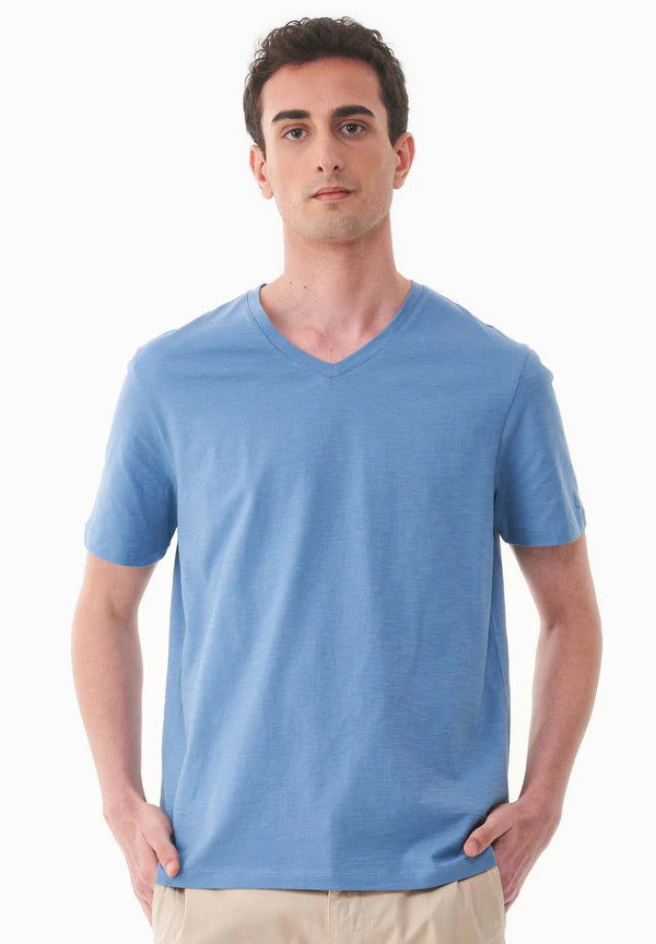 Men's Basic V-Neck T-Shirt Coronet Blue