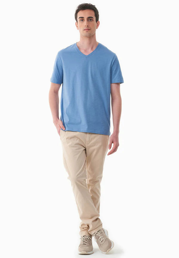 Men's Basic V-Neck T-Shirt Coronet Blue