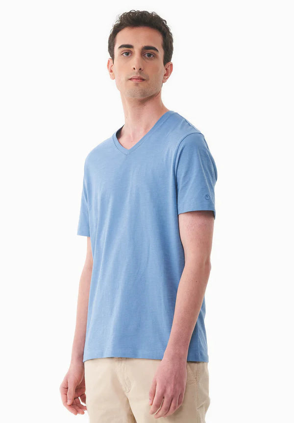Men's Basic V-Neck T-Shirt Coronet Blue