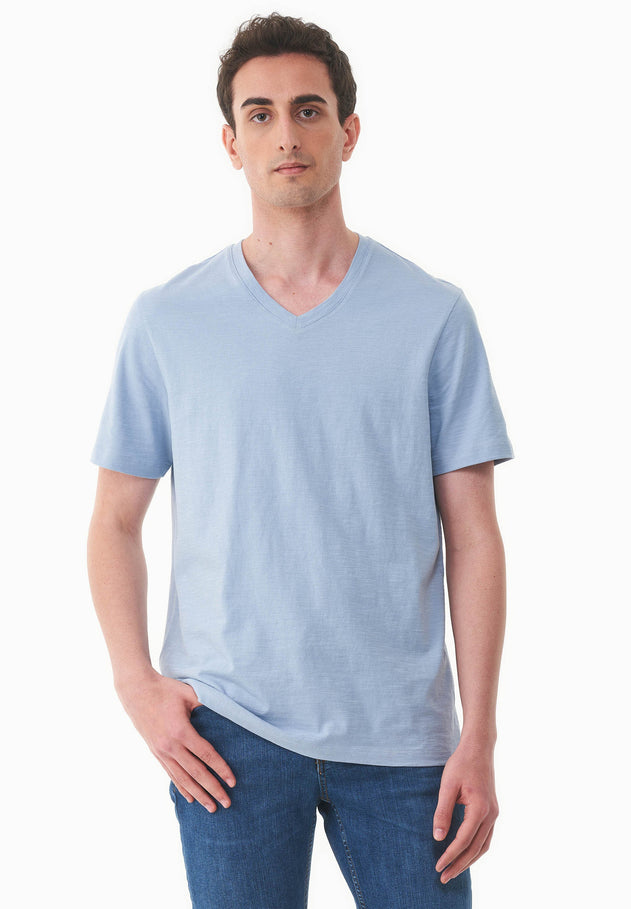 Men's Basic V-Neck T-Shirt Ice Blue