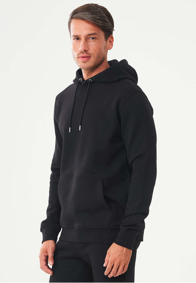 Men's Organic Cotton Hoodie With Kangaroo Pocket Black