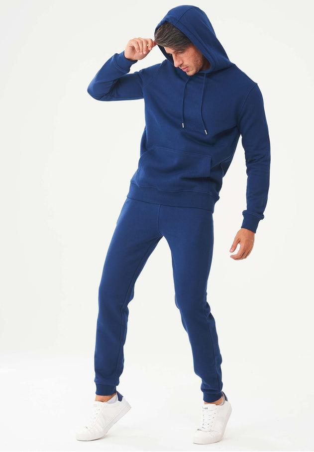 Men's Organic Cotton Hoodie With Kangaroo Pocket Navy