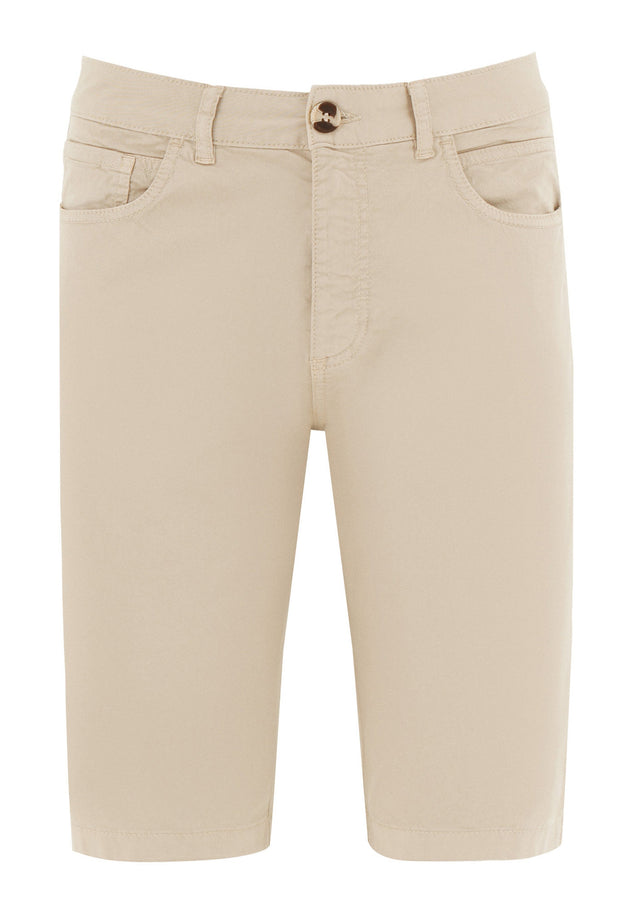 Men's Regular Fit Organic Cotton Shorts Feather Beige