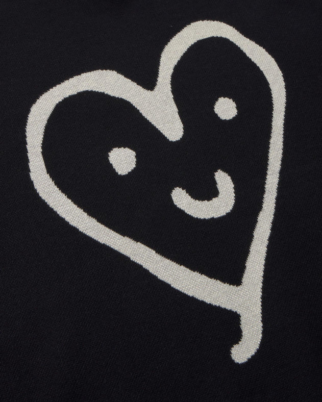 Khem Cute Heart Knitted Sweatshirt Black