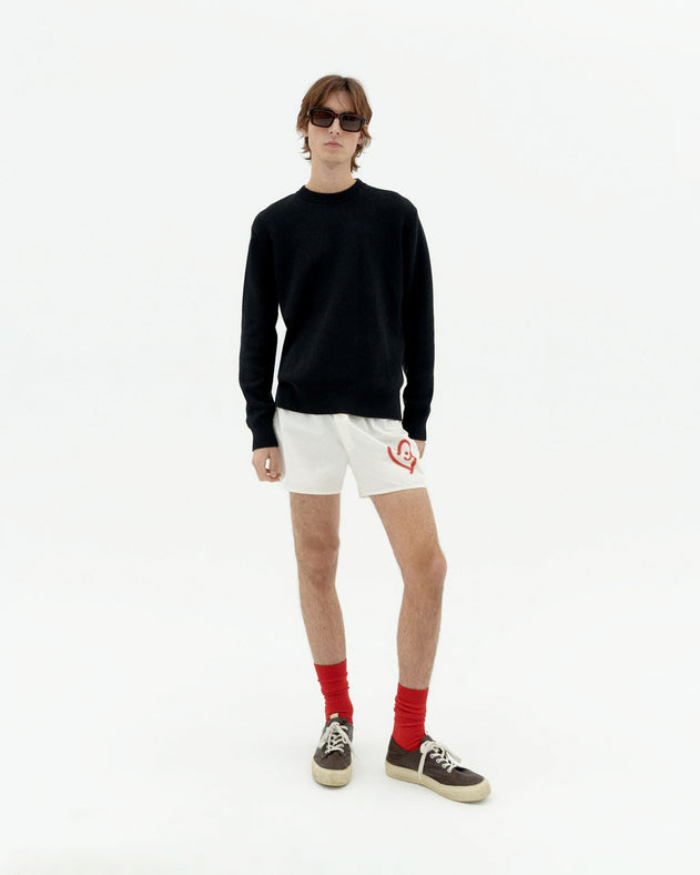 Khem Cute Heart Knitted Sweatshirt Black