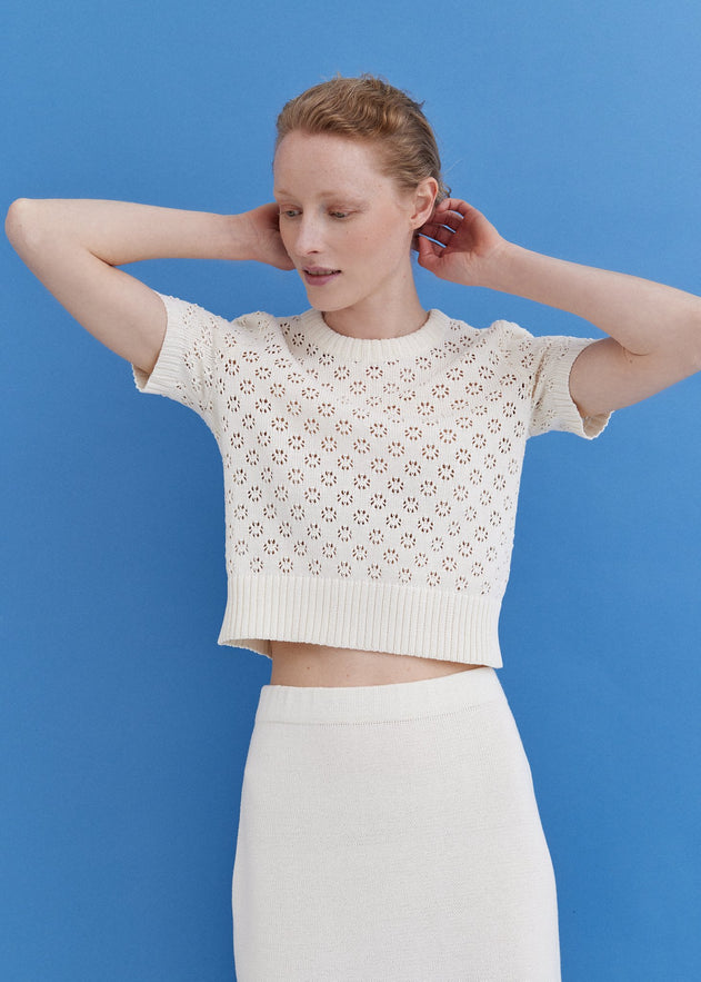 Knitted Cotton Lace Top Lily