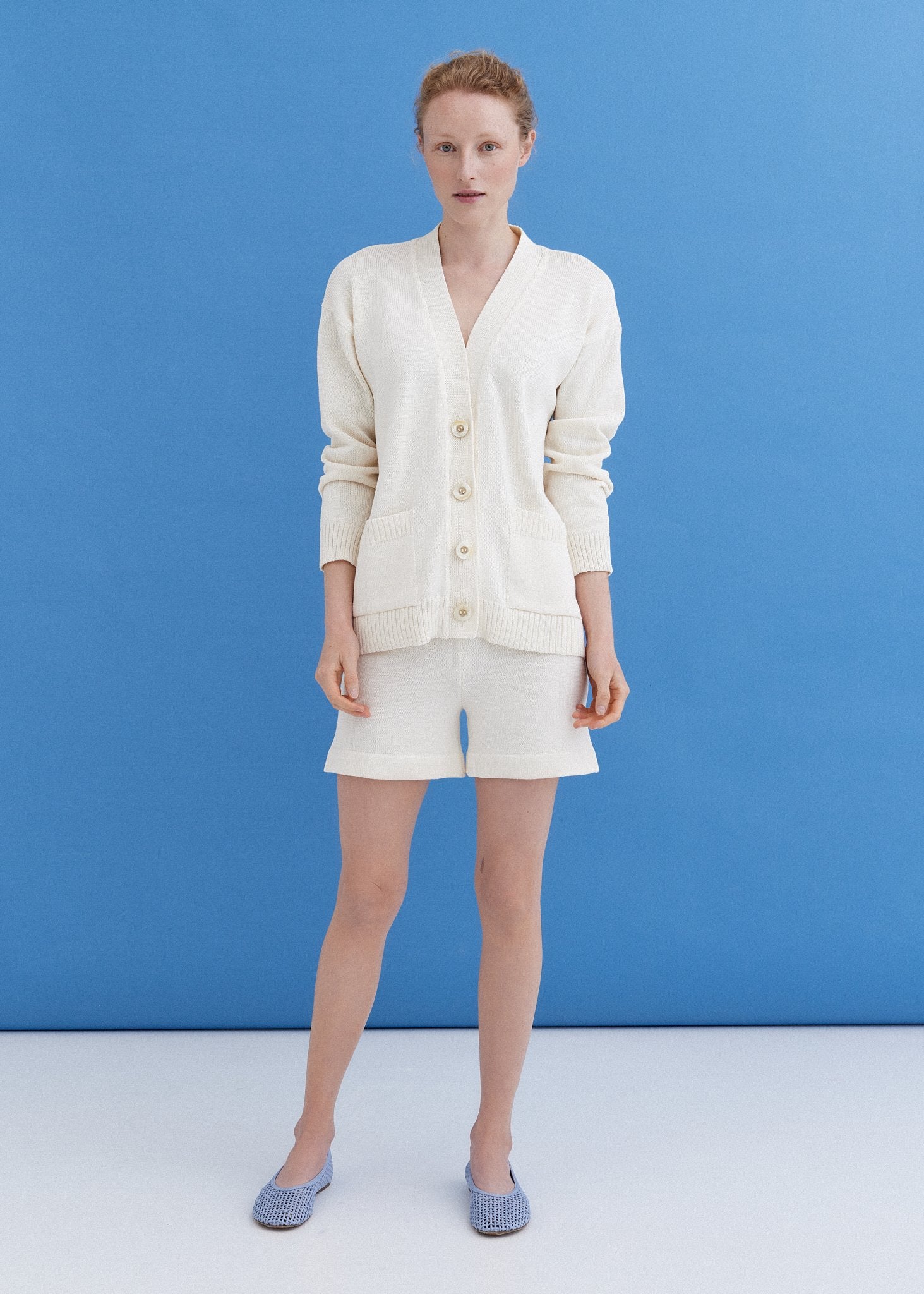 Knitted Cotton Cardigan and Shorts Set Lily