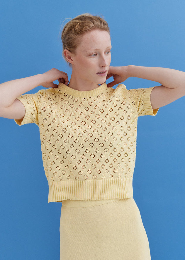 Knitted Cotton Lace Top Sun