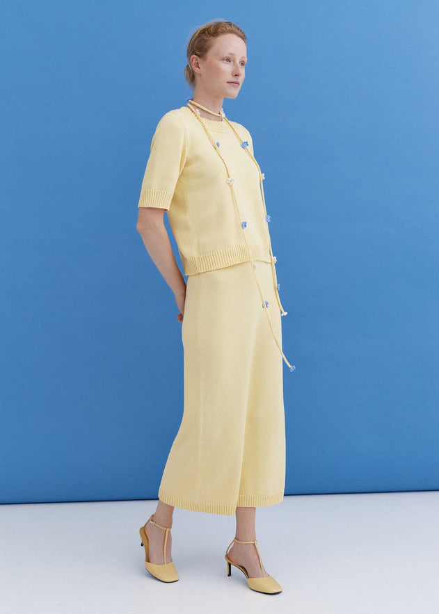 Knitted Cotton Short Sleeve Top Sun