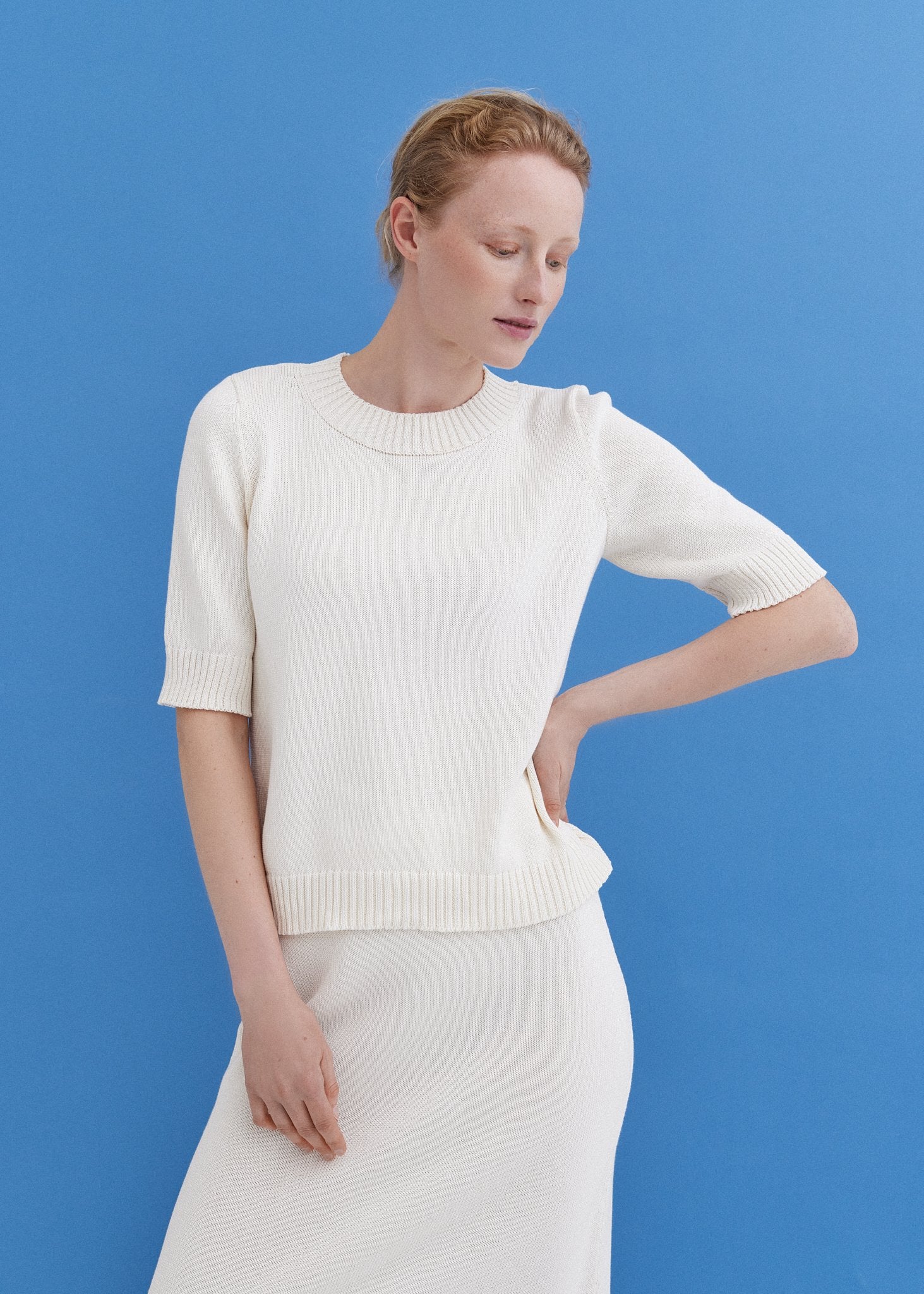 Knitted Cotton Short Sleeve Top Lily