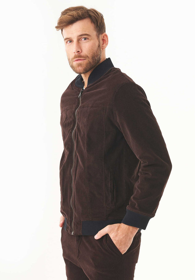 Men's Corduroy Bomber Jacket Espresso