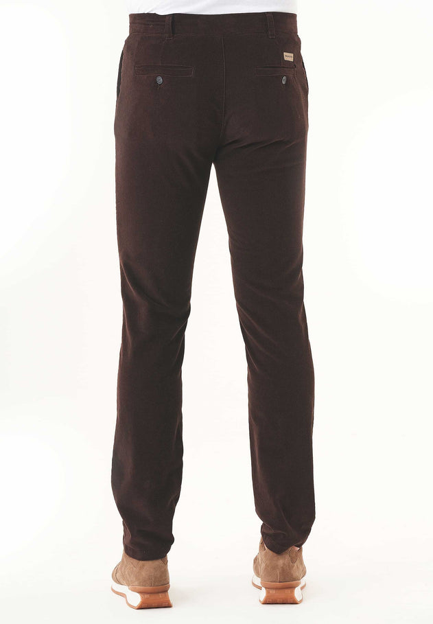Men's Regular Fit Corduroy Trousers Espresso