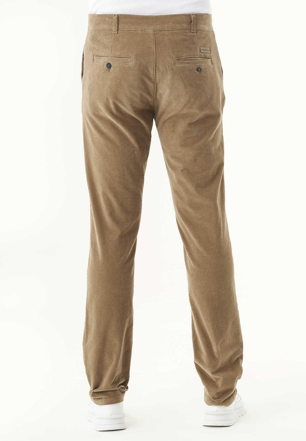Men's Regular Fit Corduroy Trousers Olive Oil