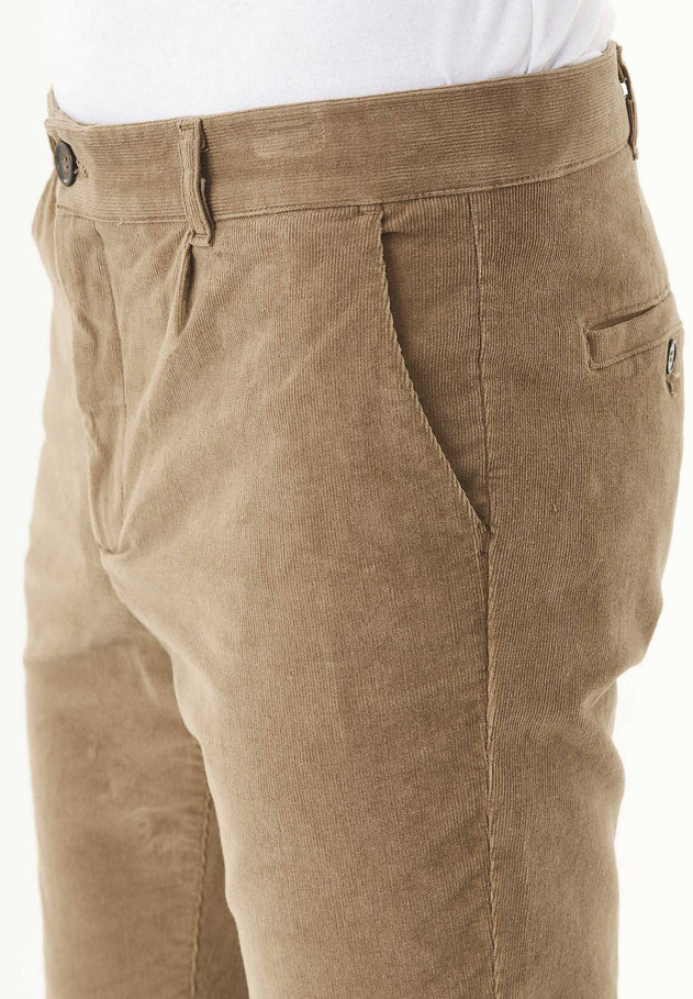 Men's Regular Fit Corduroy Trousers Olive Oil