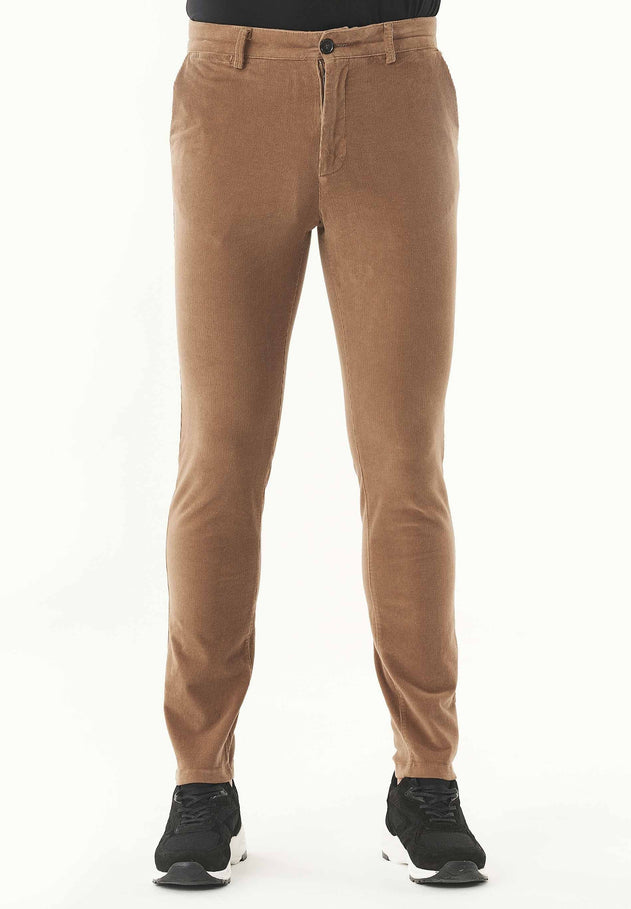 Men's Slim Fit Corduroy Trousers Camel