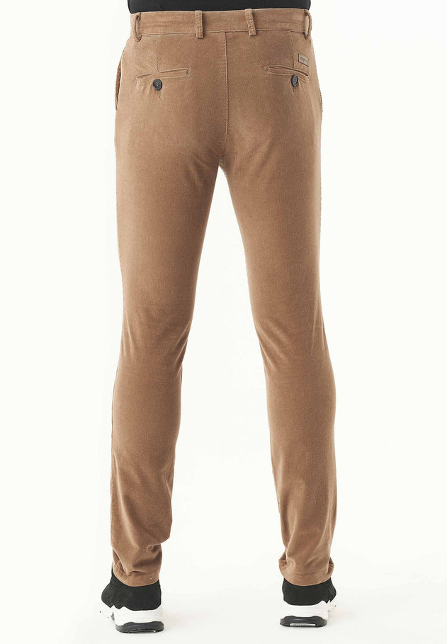Men's Slim Fit Corduroy Trousers Camel